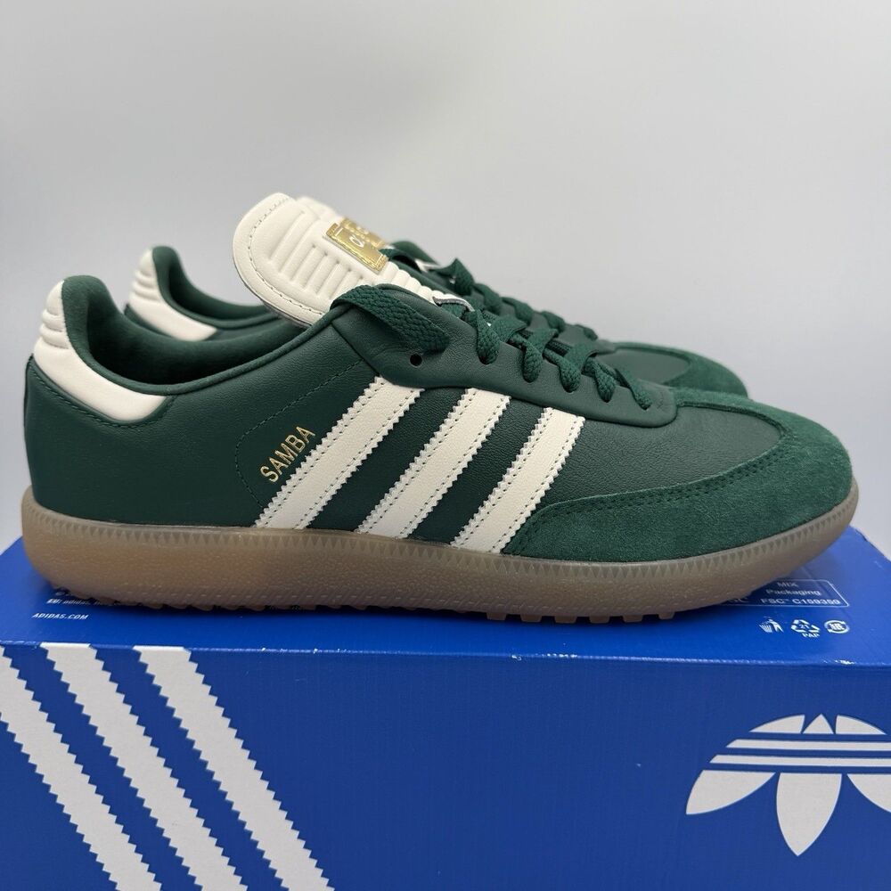 adidas Samba Golf Shoes Collegiate Green Off White Gum JP8652 Men's Size 9.5